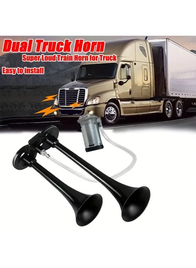 24V Train Air Horn Kit Super Loud Polished Zinc Alloy Universal Fit for Trucks Cars SUVs - Image 1